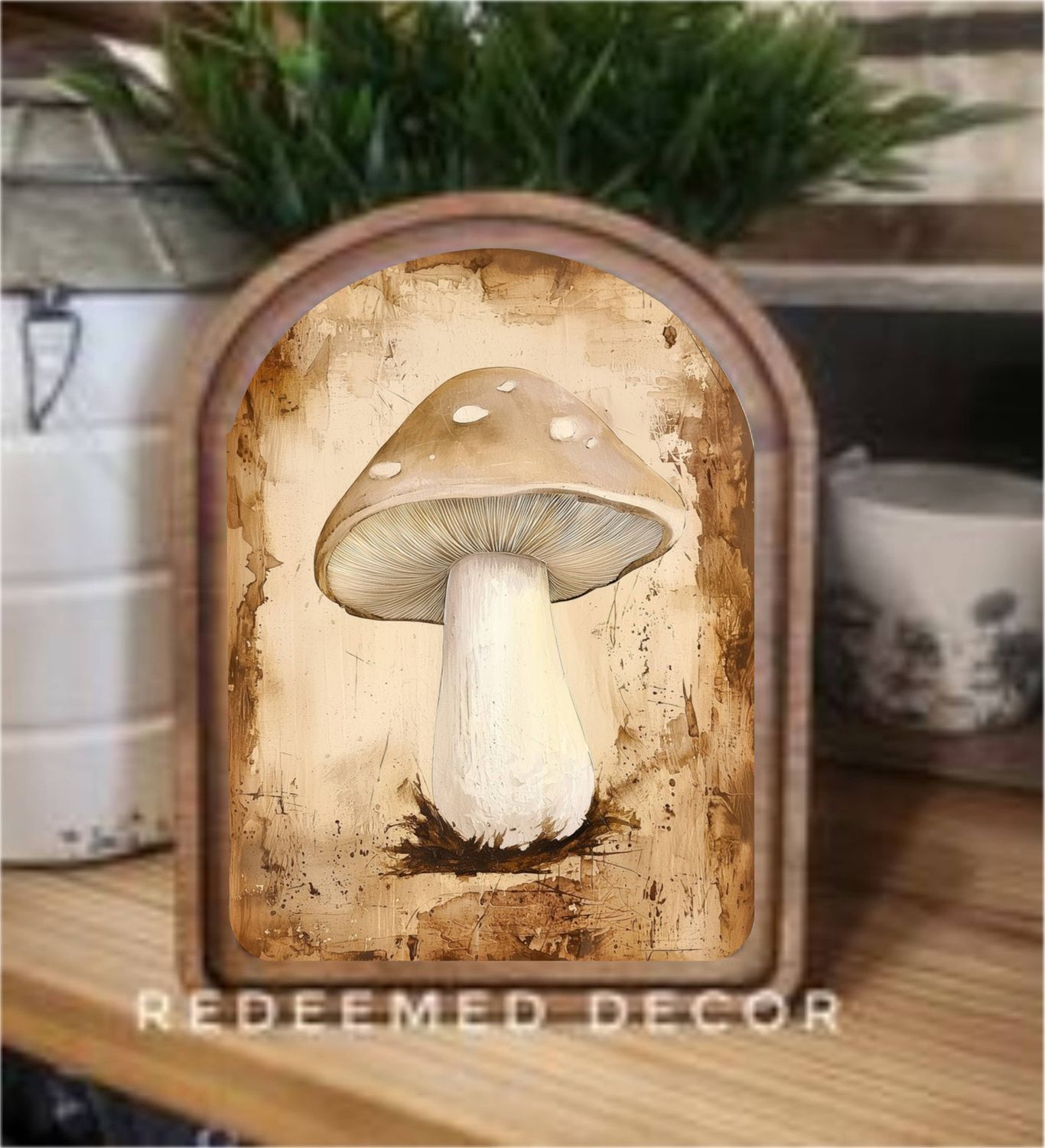Arch Top Mushroom Framed Art