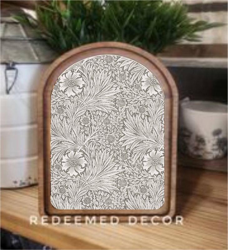 Arch Top Neutral Tapestry Framed Art