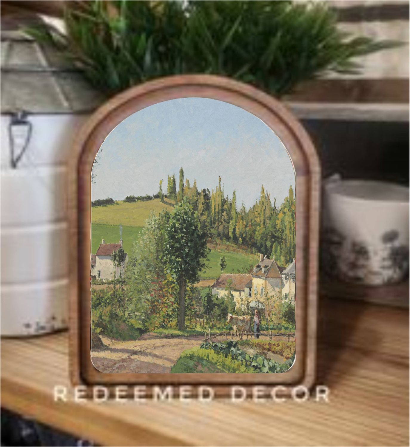 Arch Top Vintage Countryside Framed Art