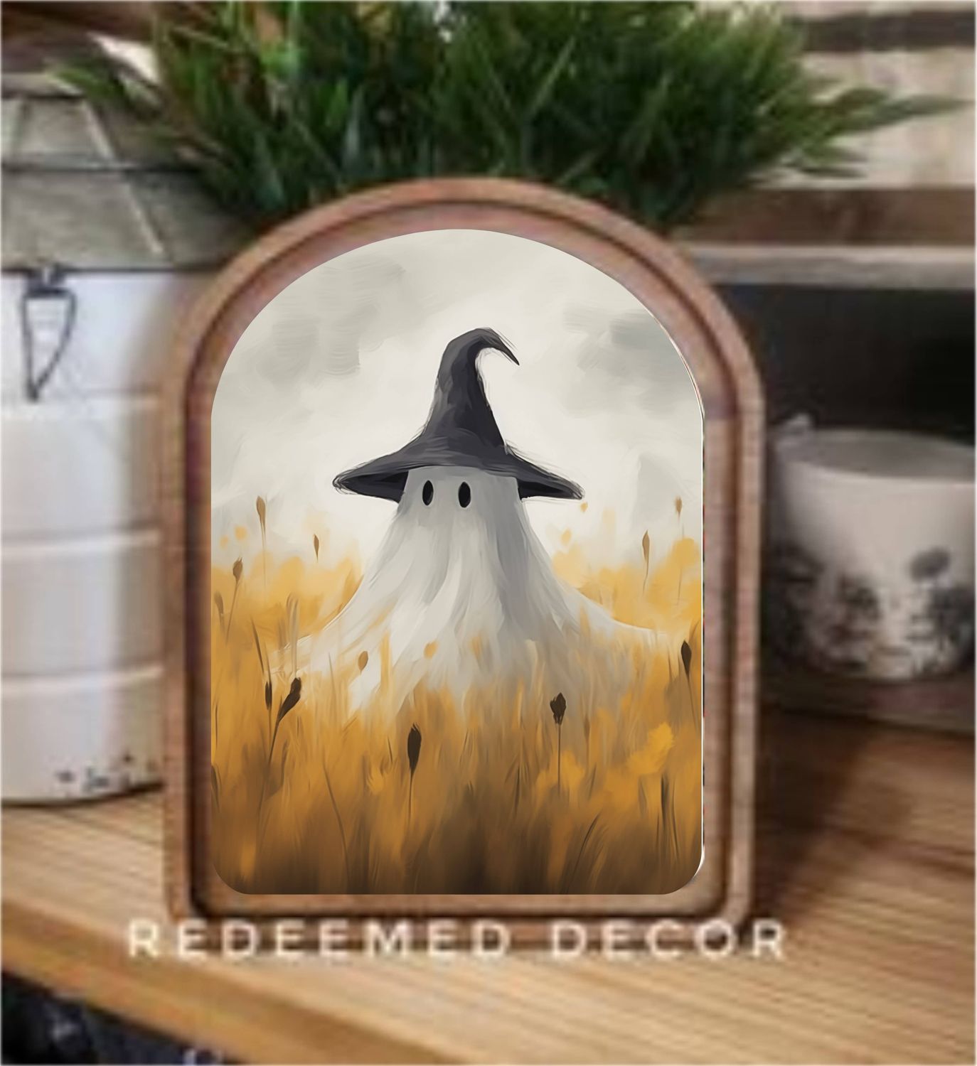 Arch Top Wheat Field Ghost Framed Art