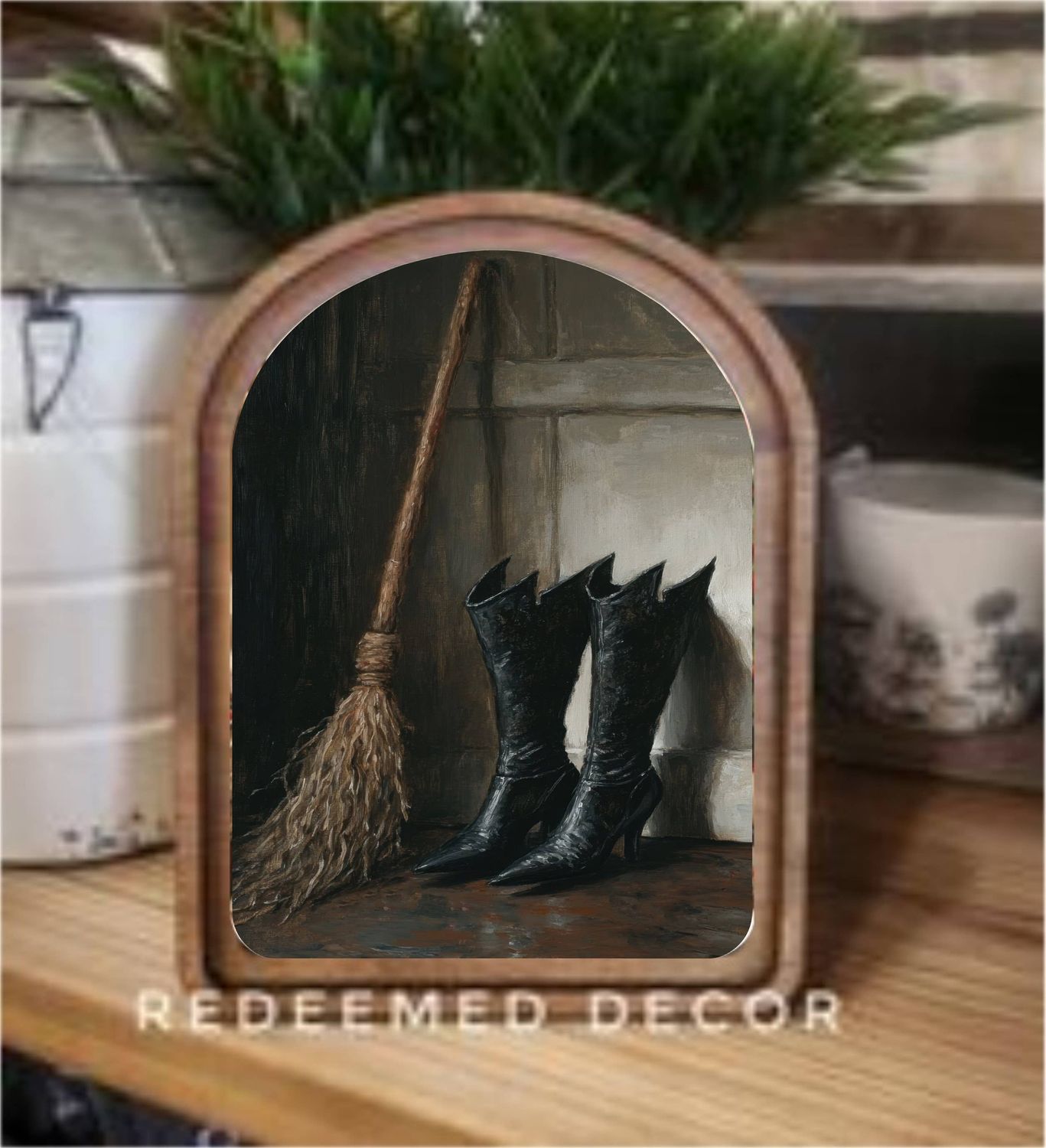 Arch Top Witch Boots Framed Art