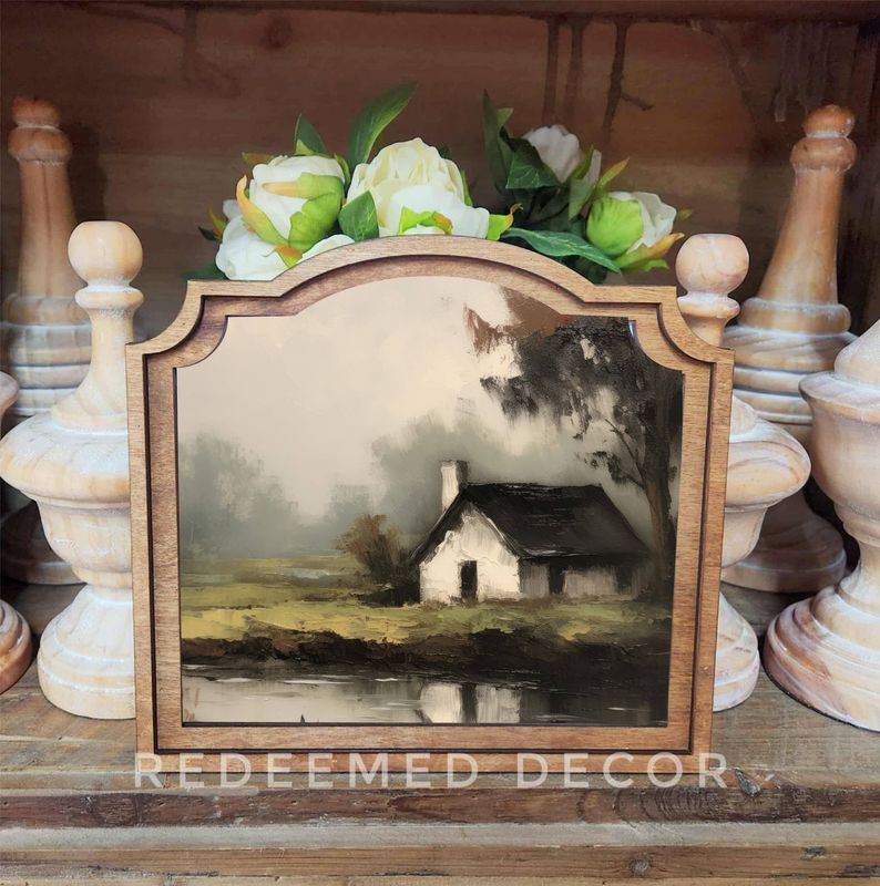Provincial Cottage Pond Framed Art
