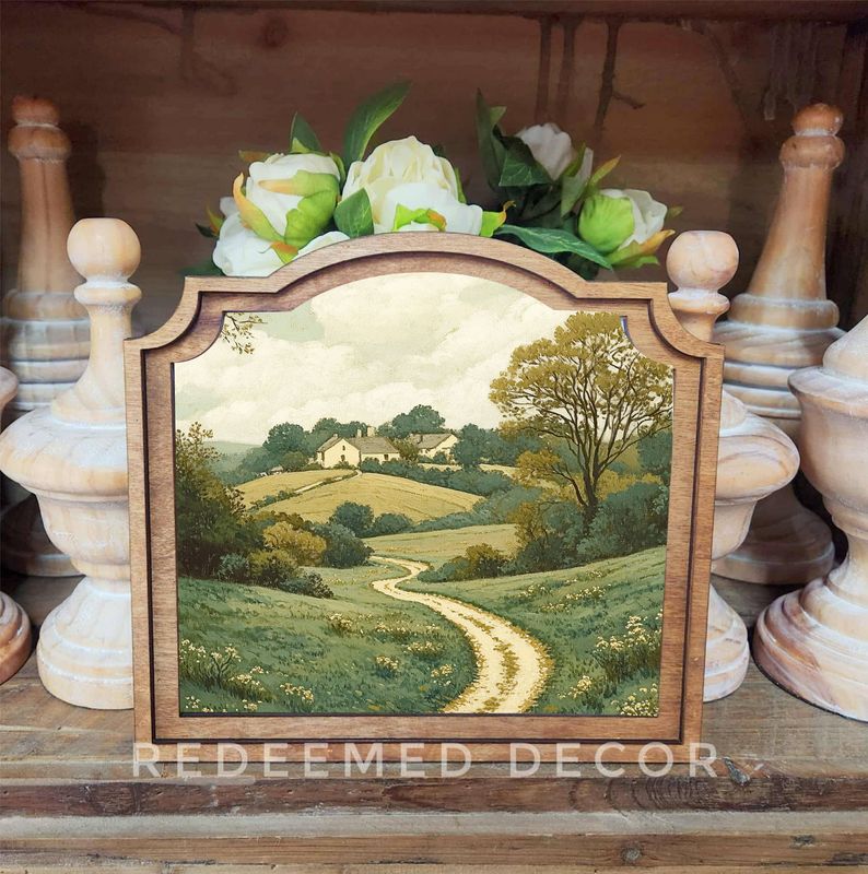 Provincial Cottage Road Framed Art