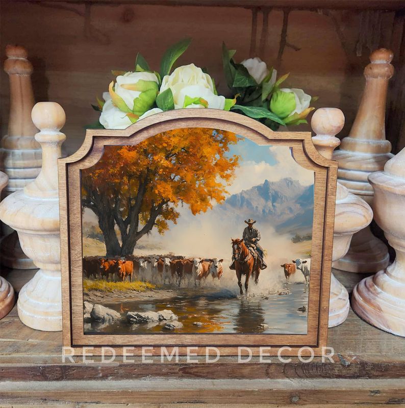Provincial Cowboy Creek Framed Art
