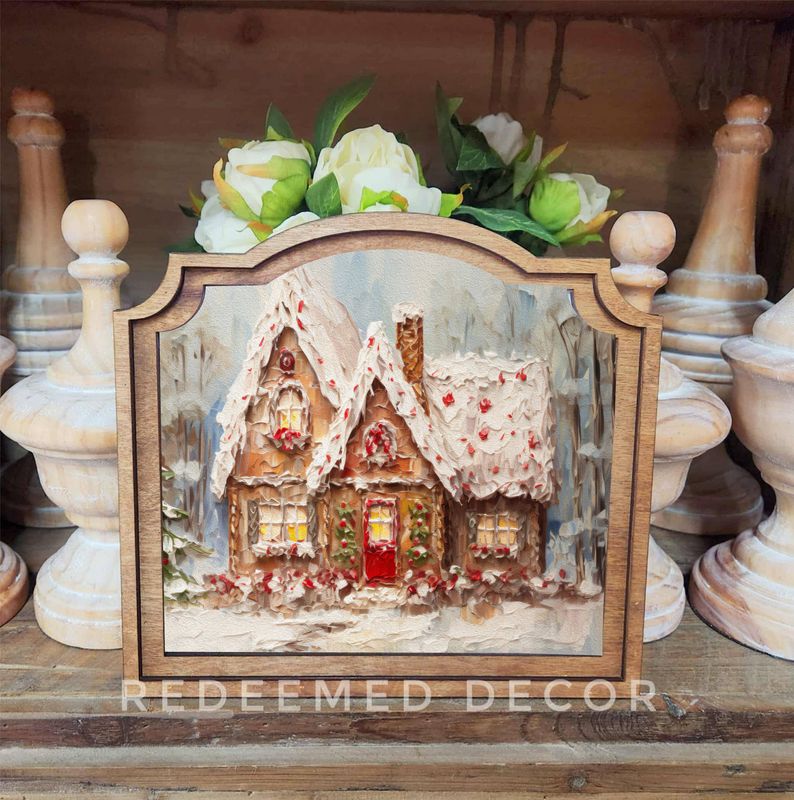Provincial Gingerbread Cottage Framed Art