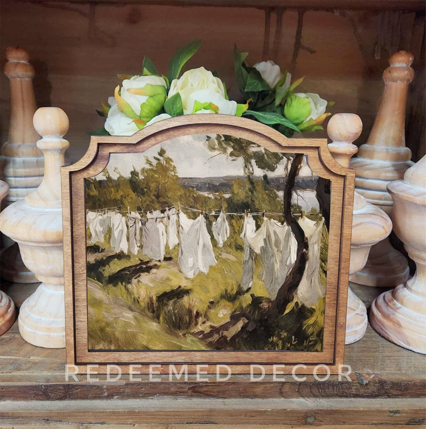 Provincial Laundry Line Framed Art