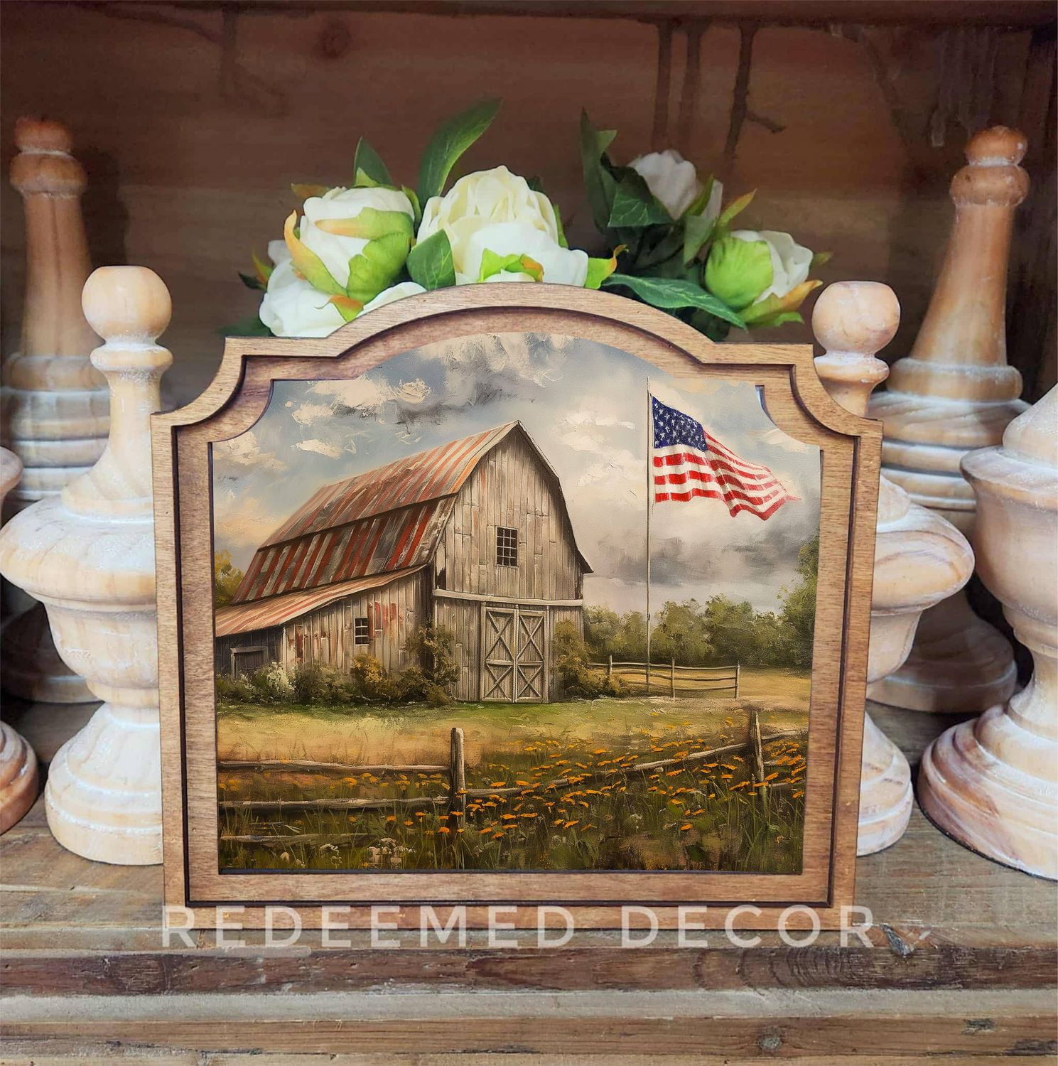 Provincial Patriotic Homestead Framed Art