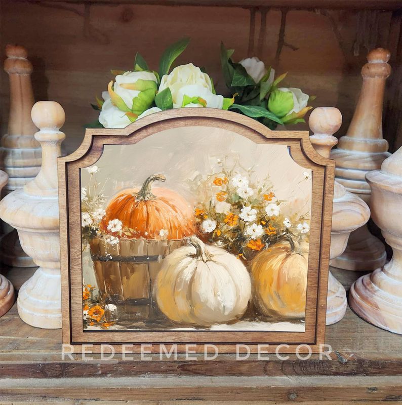 Provincial Pumpkin Bucket Framed Art