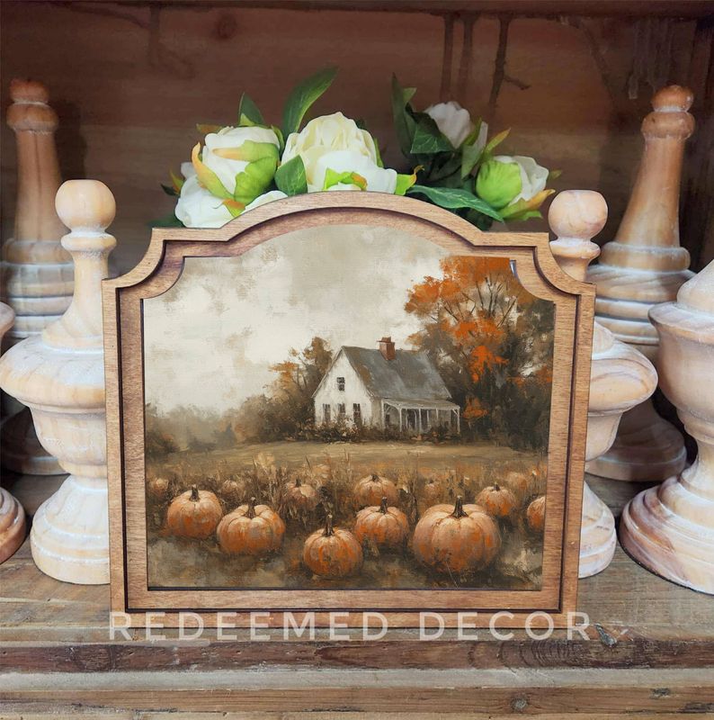 Provincial Pumpkin Farmhouse Framed Art