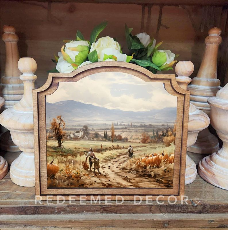 Provincial Pumpkin Field Framed Art