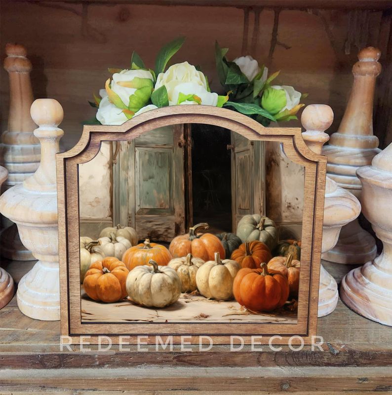 Provincial Pumpkins Door Framed Art