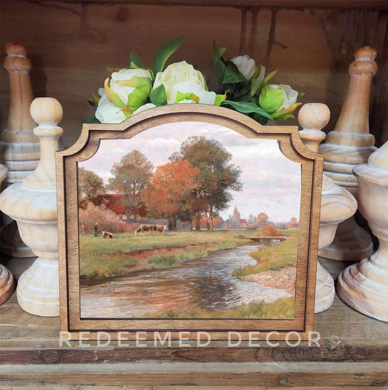 Provincial Riverside Farm Framed Art