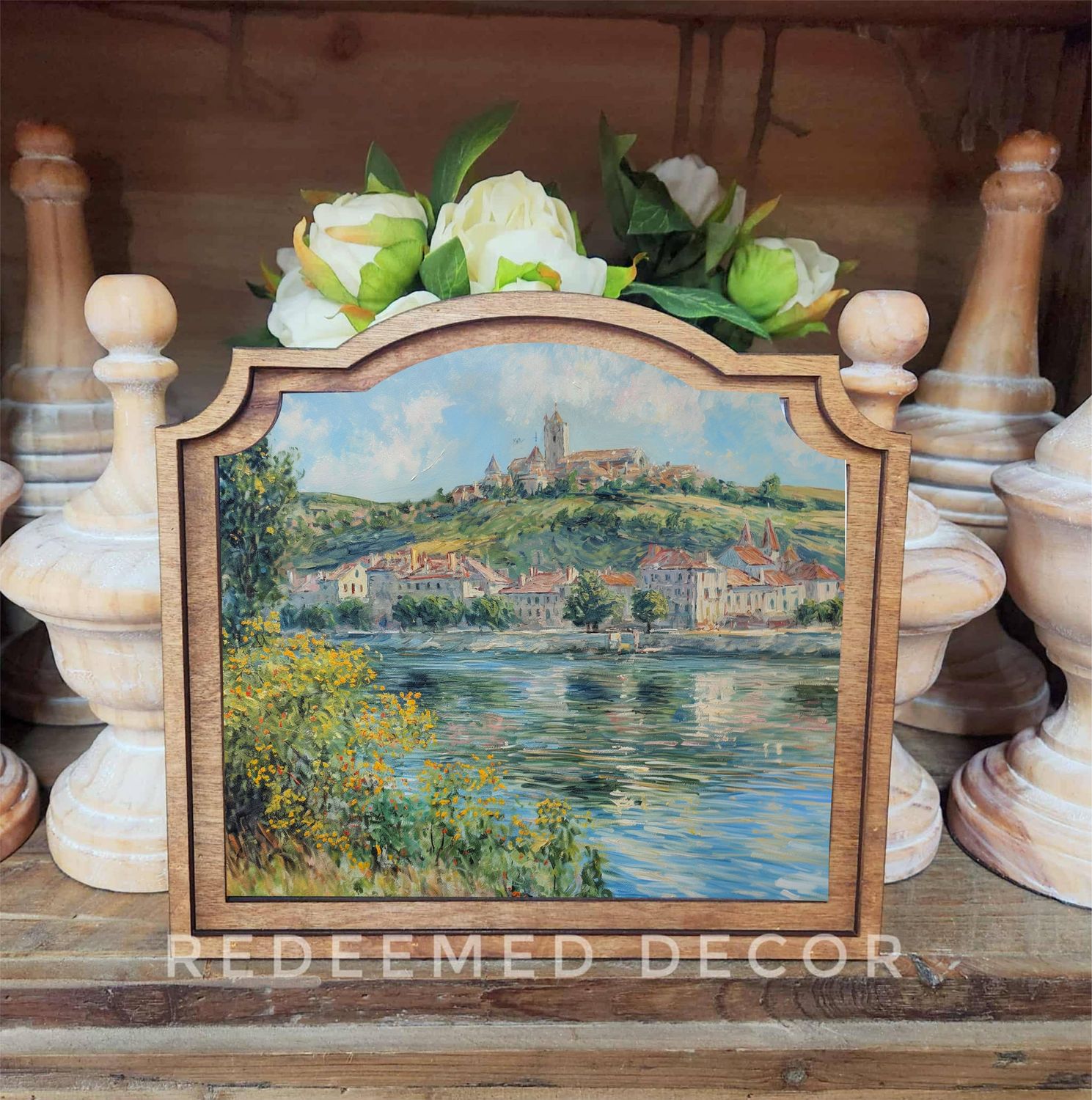 Provincial Riverside Village Framed Art