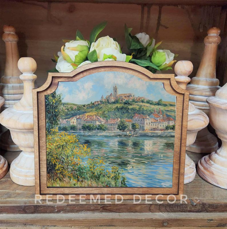 Provincial Riverside Village Framed Art