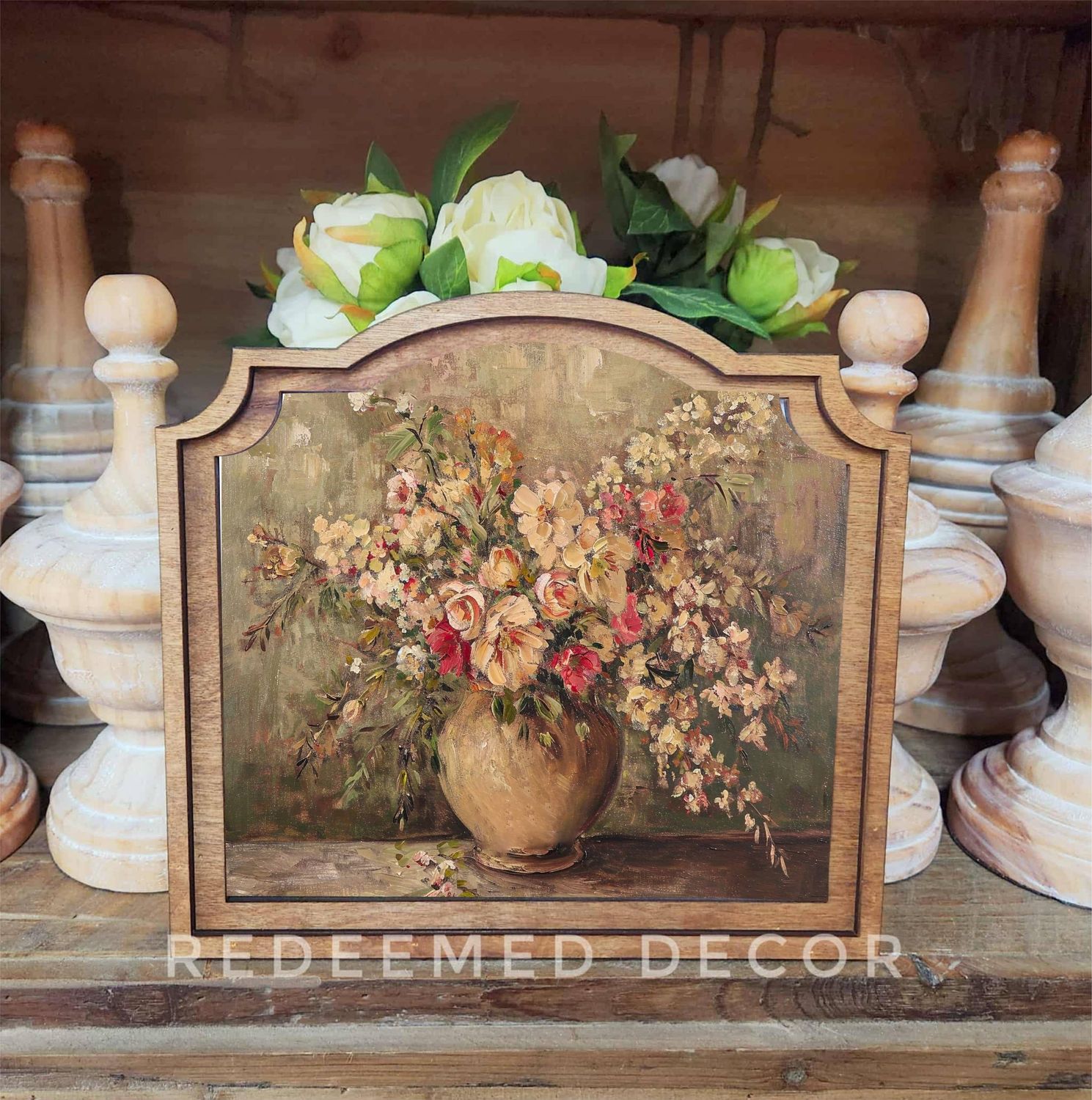 Provincial Rustic Floral Vase Framed Art
