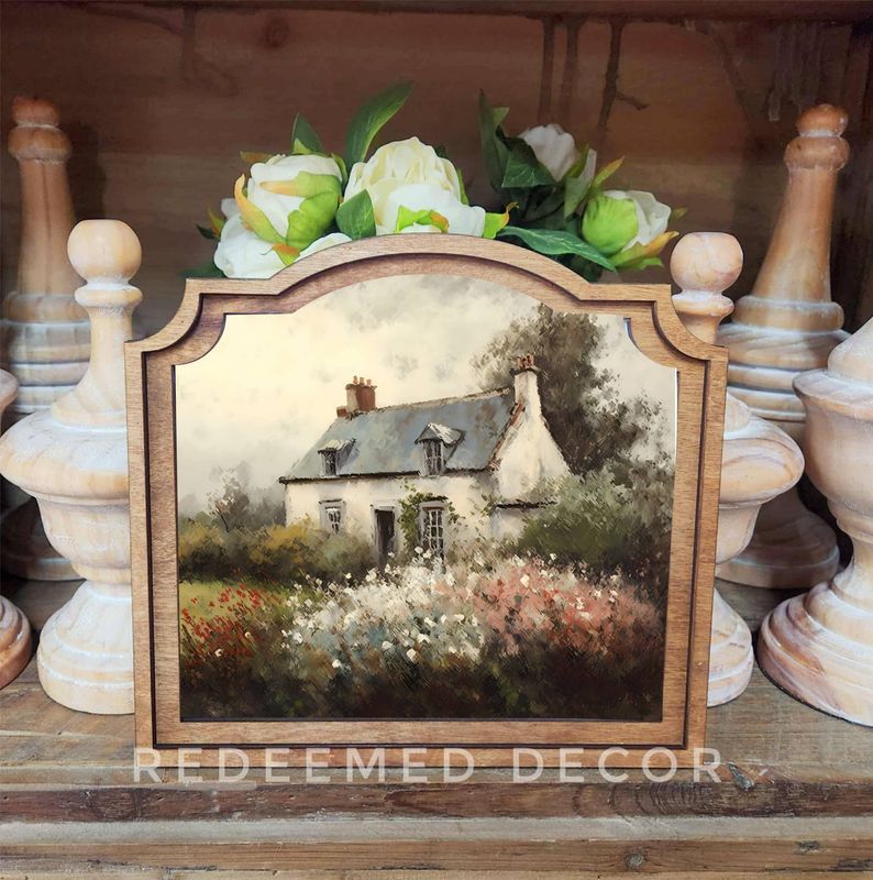 Provincial Spring Cottage Painting Framed Art