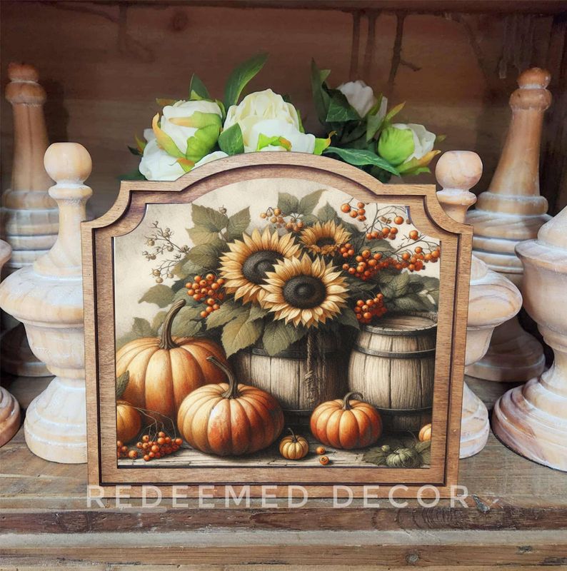 Provincial Sunflower Barrel Framed Art