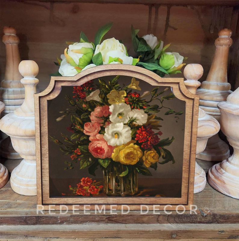 Provincial Vintage Dark Floral Framed Art