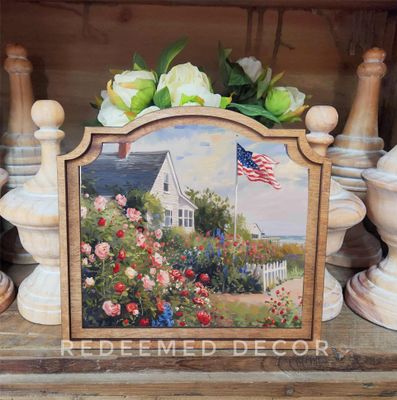 Summer/Patriotic Framed Canvas Art
