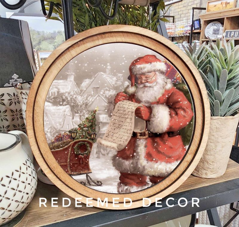 8&quot; Round Santa List Art