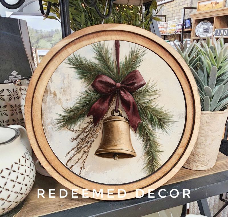 8&quot; Round Christmas Bell Art