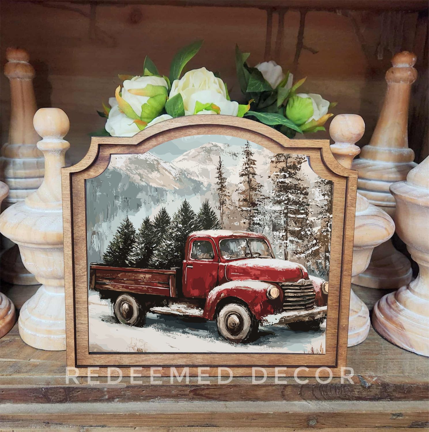 Provincial Christmas Truck Framed Art