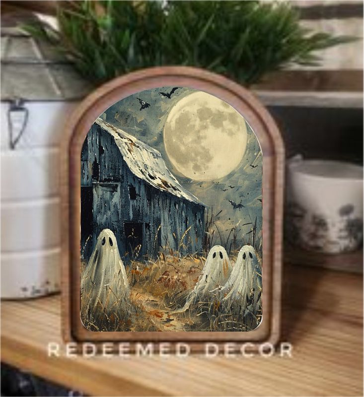 Arch Top Barn Ghosts Framed Art
