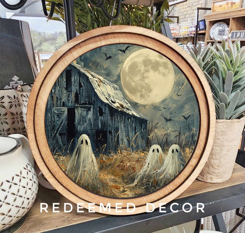 8&quot; Round Barn Ghosts Art