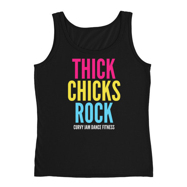 THICK CHICKS ROCK Fitted Ladies' Tank