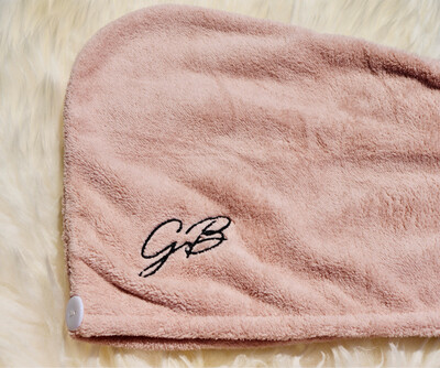 Serviette rose poudré en micro fibre turban Serviette rose poudré en micro fibre turban