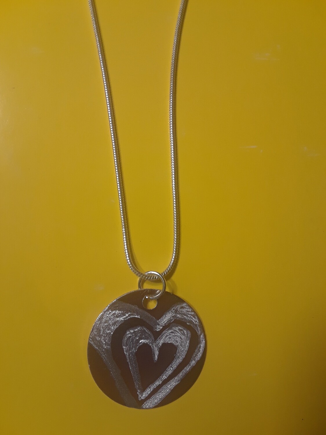 Sterling Silver necklace attached &quot;silver plated heart design&quot;