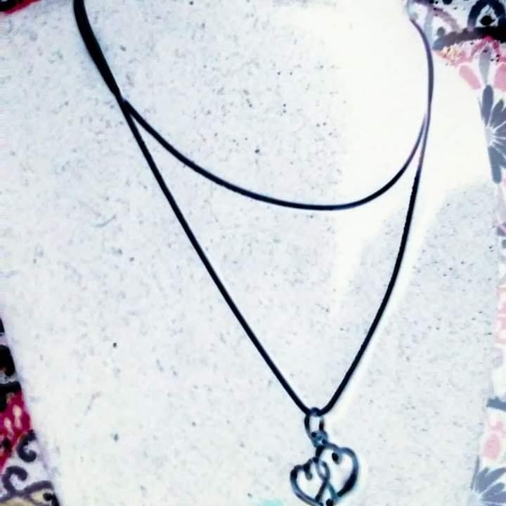 Heart charm sterling silver necklace