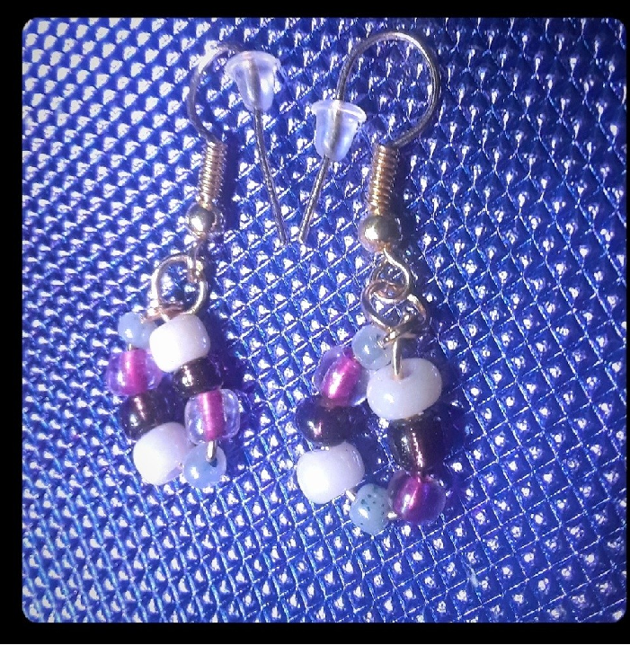 Small beaded loop ear rings