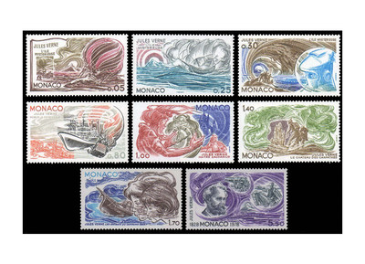 Монако. 150 лет со дня рождения Жюля Верна. Серия из 8 марок