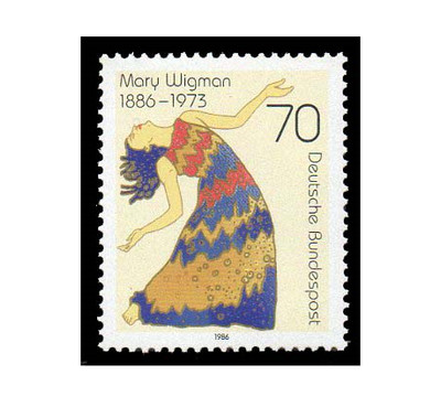 Германия. 100 лет со дня рождения Мэри Вигман (1886-1973), танцовщицы и хореографа. Марка