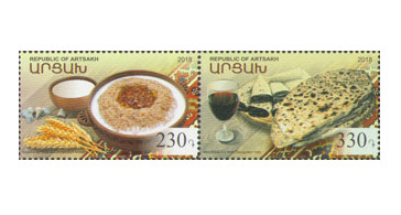 Арцах (Нагорный Карабах). Национальная кухня. Сцепка из 2 марок