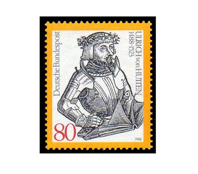 Германия. 500 лет со дня рождения Ульриха фон Гуттена (1488-1523), рыцаря-гуманиста, писателя и поэта, соавтора 