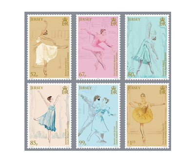 Джерси. 100 лет со дня рождения Марго Фонтейн (1919-1991), примы-балерины лондонского Королевского балета. Серия из 6 марок