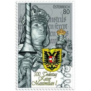 Австрия. 500 лет со дня смерти императора Максимилиана I (1459-1519). Марка