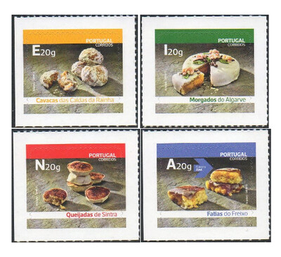 Португалия. Традиционные сладости. Серия из 4 самоклеящихся марок