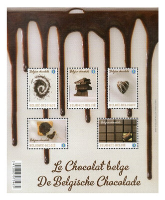 Бельгия. Бельгийский шоколад. Почтовый блок из 5 марок