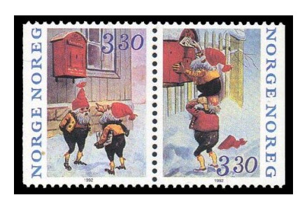 Норвегия. Рождество. Сцепка из 2 марок
