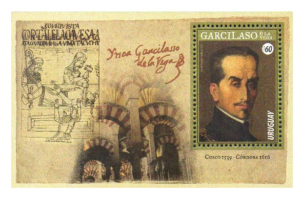 Уругвай. 400 лет со дня смерти Инки Гарсиласо де ла Вега (1539-1616), перуанского писателя и историка. Почтовый блок