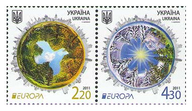 Украина. EUROPA. Международный год лесов. Сцепка из 2 марок