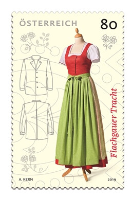 Австрия. Традиционная одежда. Дирндль из
региона Зальцбург Флакгау. Марка