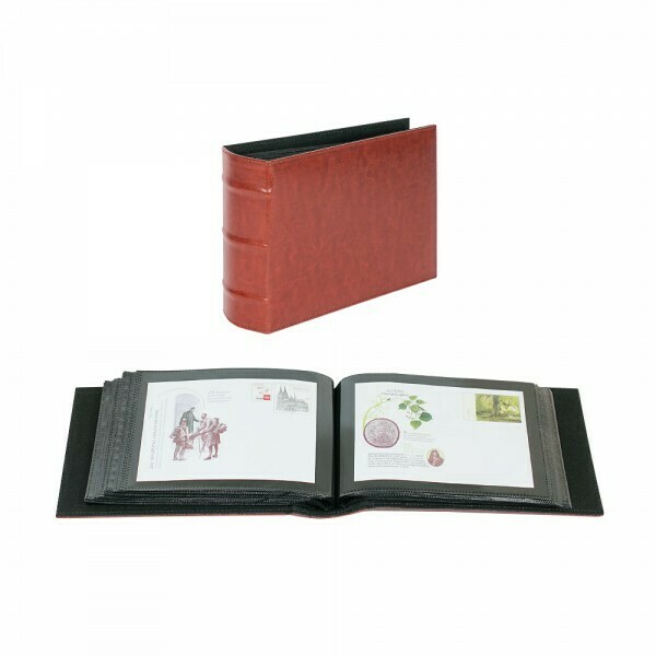 LINDNER. Универсальный альбом FIRMO 813 для размещения 100 конвертов размером 190мм х 130мм., красного цвета