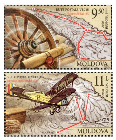 Молдавия. EUROPA. Древние почтовые маршруты. Серия из 2 марок