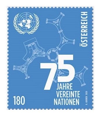 Австрия. 2020. 75 лет Организации Объединённых Наций (ООН). Совместный выпуск. Марка