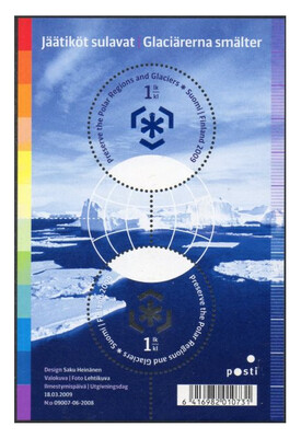 Финляндия. Международный полярный год. Охрана полярных территорий. Почтовый блок из 2 марок