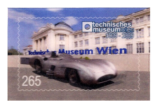 Австрия. 2009. 100 лет Венскому техническому музею. Почтовый блок с эффектом 3D